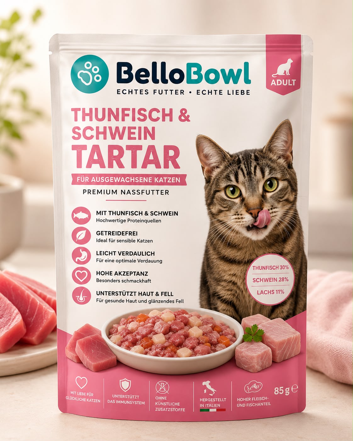 BelloBowl Tuna & Pork Tartare Katze