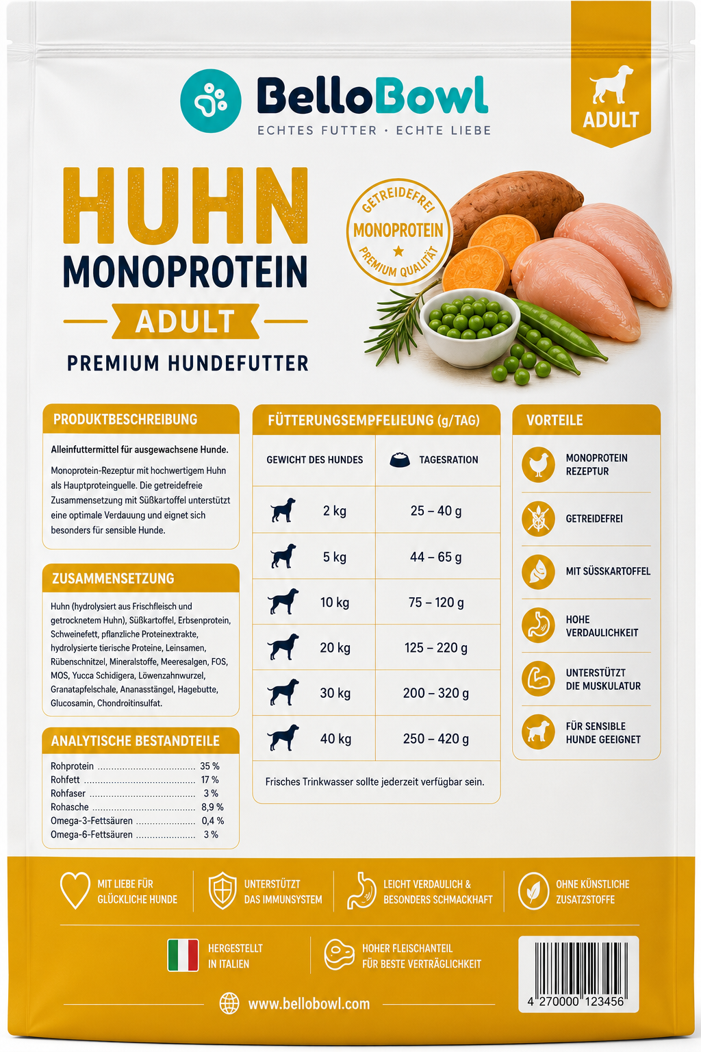 BelloBowl Huhn Monoprotein Adult