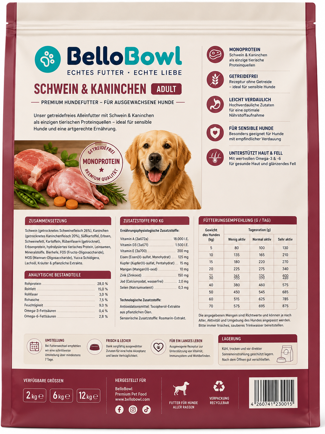 BelloBowl Schwein & Kaninchen Adult